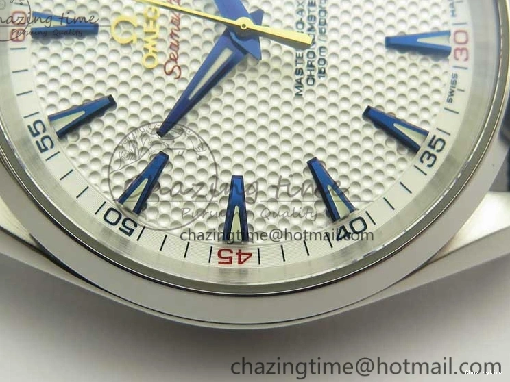 0216 EasyCare Aqua Terra Master Ryder Cup Edition VSF 1:1 Best Edition White Textured Dial on Blue Nylon Strap A8500 Super Clone 8016